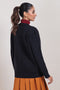 BLACK-ROUND NECK FULL SLEEVES CARDIGAN SWEATER (24X-046-66)