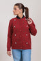 MAROON-ROUND NECK FULL SLEEVES CARDIGAN SWEATER (24X-046-66)