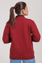 MAROON-ROUND NECK FULL SLEEVES CARDIGAN SWEATER (24X-046-66)