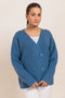 BLUE-V-NECK FULL SLEEVES CARDIGAN SWEATER (24X-050-66)