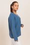 BLUE-V-NECK FULL SLEEVES CARDIGAN SWEATER (24X-050-66)