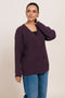 PURPLE-V-NECK FULL SLEEVES CARDIGAN SWEATER (24X-050-66)