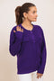 BRINJAL-ROUND NECK FULL SLEEVES CARDIGAN SWEATER (24X-051-66)