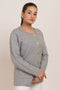 GREY-ROUND NECK FULL SLEEVES CARDIGAN SWEATER (24X-052-66)