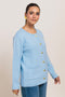 SKY-BLUE-ROUND NECK FULL SLEEVES CARDIGAN SWEATER (24X-052-66)