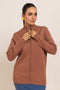 BROWN-TURTLE NECK ZIPPER FULL SLEEVES SWEATER (24X-055-66)