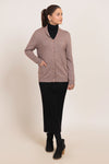 BEIGE-V-NECK FULL SLEEVES CARDIGAN SWEATER (24X-056-66)