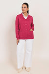 PINK-V-NECK FULL SLEEVES CARDIGAN SWEATER (24X-056-66)