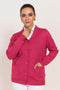 PINK-V-NECK FULL SLEEVES CARDIGAN SWEATER (24X-056-66)