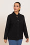 BLACK-ROUND NECK FULL SLEEVES CARDIGAN SWEATER (24X-059-66)