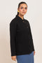 BLACK-ROUND NECK FULL SLEEVES CARDIGAN SWEATER (24X-059-66)