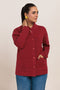 RED-ROUND NECK FULL SLEEVES CARDIGAN SWEATER (24X-059-66)