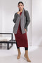 CHARCOAL-SHAWL COLLAR FULL SLEEVES CARDIGAN SWEATER (24X-061-66)