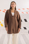 BROWN-SHAWL COLLAR FRONT OPEN FULL SLEEVES CARDIGAN SWEATER (24X-064-66)