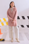 PINK-SHAWL COLLAR FRONT OPEN FULL SLEEVES CARDIGAN SWEATER (24X-064-66)