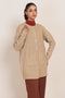 BEIGE-ROUND NECK FULL SLEEVES CARDIGAN W-POCKET SWEATER (24X-066-66)