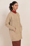 BEIGE-ROUND NECK FULL SLEEVES CARDIGAN W-POCKET SWEATER (24X-066-66)