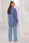 BLUE-ROUND NECK FULL SLEEVES CARDIGAN W-POCKET SWEATER (24X-066-66)