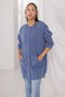 BLUE-ROUND NECK FULL SLEEVES CARDIGAN W-POCKET SWEATER (24X-066-66)