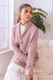 TEA-PINK-SHAWL COLLAR FRONT OPEN FULL SLEEVES CARDIGAN SWEATER (24X-069-66)