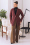 MAROON-V-NECK FULL SLEEVES CARDIGAN SWEATER (24X-070-66)