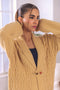 BEIGE-SHAWL COLLAR FRONT OPEN FULL SLEEVES CARDIGAN SWEATER (24X-071-66)