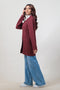 MAROON-SHAWL COLLAR FRONT OPEN FULL SLEEVES CARDIGAN SWEATER (24X-071-66)