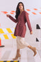 BRICK-V-NECK FULL SLEEVES CARDIGAN SWEATER (24X-072-66)