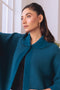 TEAL CAPE STYLE FULL SLEEVES CARDIGAN SWEATER (24X-073-66)