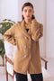 BEIGE COAT COLLAR FULL SLEEVES CARDIGAN SWEATER (24X-076-66)