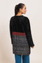 BLACK ROUND NECK FULL SLEEVES CARDIGAN SWEATER (24X-077-66)