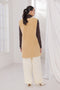 BEIGE V-NECK SANDO CARDIGAN SWEATER (24X-078-66)