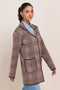 BROWN-NOTCHED COLLAR FULL SLEEVES CARDIGAN SWEATER (24X-081-66)