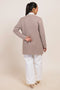 BEIGE-NOTCHED COLLAR FULL SLEEVES CARDIGAN SWEATER (24X-084-66)