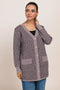 GREY-V-NECK CARDIGAN FULL SLEEVES SWEATER (24X-086-66)