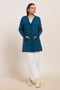 TEAL-V-NECK CARDIGAN FULL SLEEVES SWEATER (24X-086-66)