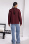 MAROON-NOTCHED COLLAR FULL SLEEVES CARDIGAN SWEATER (24X-088-66)