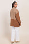 GOLD-MANDARIN COLLAR DROP SHOULDER FULL SLEEVES CARDIGAN SWEATER (24X-089-66)