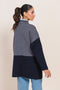 NAVY-MANDARIN COLLAR DROP SHOULDER FULL SLEEVES CARDIGAN SWEATER (24X-089-66)