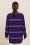 PURPLE-ROUND NECK FULL SLEEVES CARDIGAN SWEATER (24X-090-66)