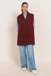 MAROON-SHAWL COLLAR SANDO CARDIGAN SWEATER (24X-095-66)