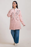 L-PINK-ROUND NECK FULL SLEEVES CARDIGAN SWEATER (24X-098-66)