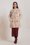 BEIGE-ROUND NECK FULL SLEEVES CARDIGAN SWEATER (24X-098-66)