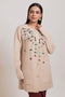 BEIGE-ROUND NECK FULL SLEEVES CARDIGAN SWEATER (24X-098-66)