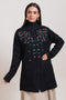 BLACK-ROUND NECK FULL SLEEVES CARDIGAN SWEATER (24X-098-66)