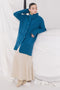 TEAL-WING COLLAR FULL SLEEVES CARDIGAN W-POCKET SWEATER (24X-104-66)