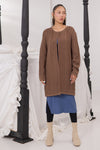 KHAKI-ROUND NECK FULL SLEEVES CARDIGAN SWEATER (24X-106-66)