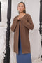 KHAKI-ROUND NECK FULL SLEEVES CARDIGAN SWEATER (24X-106-66)