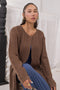 KHAKI-ROUND NECK FULL SLEEVES CARDIGAN SWEATER (24X-106-66)