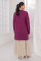 R-PURPLE-ROUND NECK FULL SLEEVES CARDIGAN SWEATER (24X-106-66)